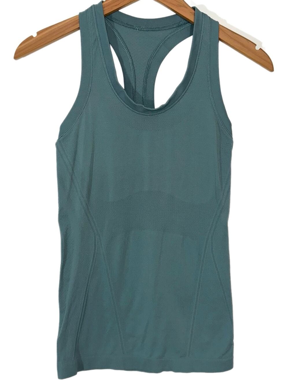 Athleta Blue Grey Momentum Scoop Neck Racerback Athletic Tank Top Size XXS